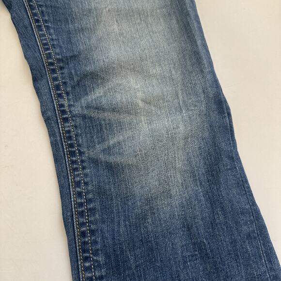 Miss Me Jeans Boyfriend Capri Thick Stitch Rhinestone Embroidered 28 Flap Pocket - Picture 5 of 13